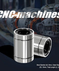 ✝️ 12Pcs LM8UU Linear Ball Bearings: 8mm Bore, 15mm OD, 24mm Length, ideal for CNC machines, shown with industrial background