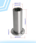 Lmf25luu linear ball bearing round flange, ID 25mm, OD 40mm linear motion ball bearings sae52100 carbon steel, front view
