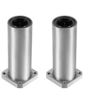 Front view of LMK25LUU 25mm square flange linear ball bearings with double side rubber sealed, 2 pack for CNC axis motion and 3D printers.
