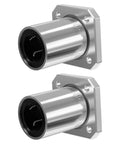 2PCS LMK25UU Square Flange Linear Ball Bearings, 25mm Bore Dia, 40mm OD, 59mm Length with Double Side Rubber Seal for CNC
