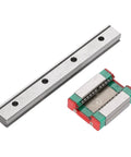 LML12B Linear Slide Block With Retainer And Lubrication System, 12mm Wide Miniature Linear Guide and track, silver and red colors.