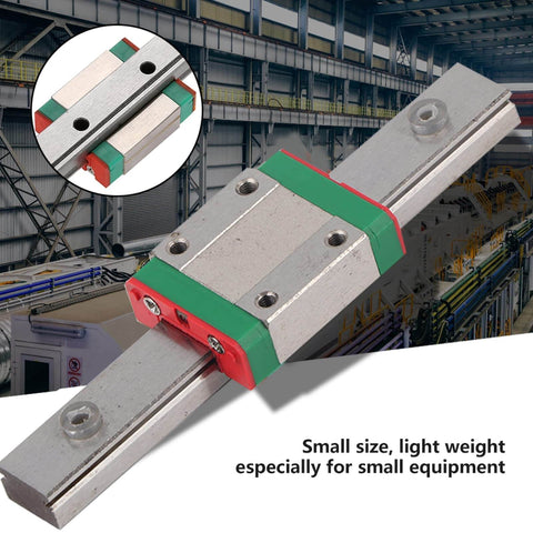 LML12B Linear Slide Block With Retainer And Lubrication System, 12mm wide guide, 100mm travel shown in industrial setting