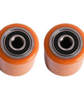 2 PCS Load Wheel Kit compatible with Big Joe E30 and EZ30 pallet jack models, replaces part 1115-133000-40, two orange load wheels