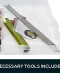 Ultimate Rekey Kit For Schlage Locks With 50 Master Pins and Seal Tight Box, showing tools and pin compartments.