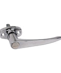 Lockable Handle Replacement 1654011520 for heavy equipment and machinery shown in silver, durable industrial-grade part.