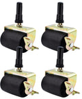 Locking Bed Frame Casters Set Of 4 With Brakes and stem socket sleeves for bedframe replacement, smooth rolling, swivel wheels.