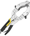 Heavy Duty Locking C Clamp For Welding And Woodworking QWORK 11 Inch Length With 2 To 3.5 Inch Jaw Opening 4 Pads And Rubber Handle
