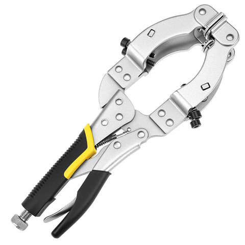 Heavy Duty Locking C Clamp For Welding And Woodworking QWORK 11 Inch Length With 2 To 3.5 Inch Jaw Opening 4 Pads And Rubber Handle