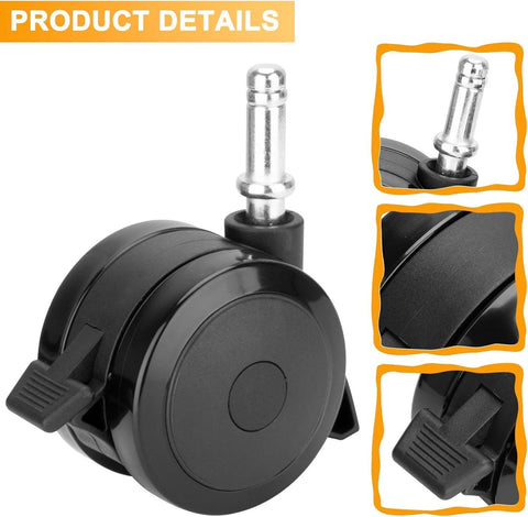 4-Pack Locking Caster With Insert Replacement Wheels For Genesis And Spirit Grills 2007-2011, black wheels with locking mechanism