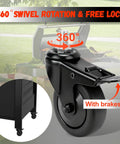 2-Pack 3-Inch Locking Caster Wheels Replacement For Pellet Grills Pro Series 1100 1600 II 850 Navigator Austin XL 820