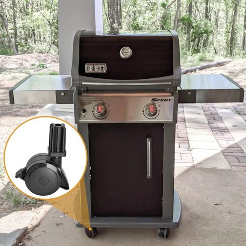 4-Pack Locking Caster With Insert Replacement Wheels For Genesis And Spirit Grills 2007-2011 compatible with Weber grill.