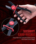 Security card buckle on 8 Piece Hose Clamp Pliers Set With Hose Pinch Off And Hose Removal Pliers For Fuel Line Brake Line Radiator Hose.