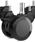 2 Inch Office Chair Wheels With Brakes For Soft Floors And Carpet, Locking Caster Set Of 5, Standard 7/16 Inch Stem