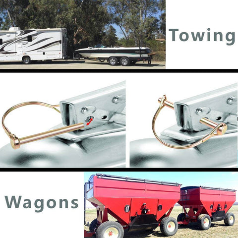 20 Piece Shaft Locking Pins Set One Quarter Inch Diameter Two And One Half Inch Length Square And Arch Safety Pins for Towing and Wagons