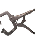 Workhorse Locking Pliers Set With Swivel Jaws 6 Inch And 11 Inch C Clamp Style Grips Heavy Duty Quick Thumb Knob Adjustment And Easy Lever Release For Home Shop Woodworking Two Piece Klein Tools, showing metal construction and swivel jaws.