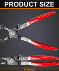 Locking pliers with red handle from 380 Pcs 6 To 22 Mm Spring Hose Clamps Kit 12 Sizes Black Fuel Line Clamps