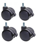 Four Pack 2 Inch Locking Swivel Casters With M8 Threaded Stem 360 Degree Smooth Rolling Wheels For Lightweight Furniture Up To 88 Lbs Per Caster