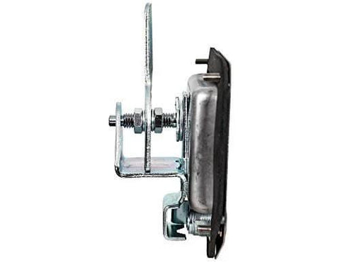 Side view of Locking T-Handle Latch In Polished Stainless Steel With Gasket And Blind Studs Flush Mount Includes Two Keys And Adjustable Cam