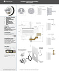 T Handle Latch With Keyed Lock For Marine And Freshwater Boats Use Three Inch Outside Diameter Two And A Half Inch Cut Out White Chrome Plated Finish Three Eighths Inch Metric Shaft product diagram