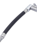 Side view of Lightning L2X Quick Connect Locking Tire Inflator Air Chuck Extension with Lock On Hose Attachment and 90 Degree Open Flow Adapter.