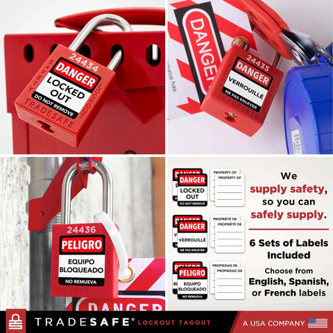 Lockout Tagout Locks Set 10 Locks Keyed Different 1 Key Per Lock OSHA Compliant Safety Padlocks For Electrical Lockout