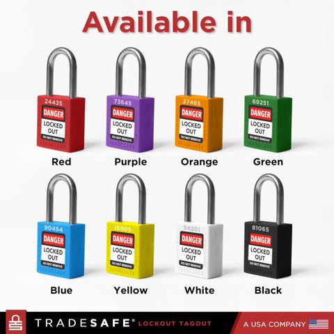 Lockout Tagout Locks Set 10 Locks Keyed Different 1 Key Per Lock OSHA Compliant Safety Padlocks in various colors