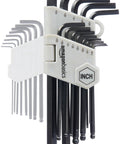 Long Arm Ball End Hex Key Set 26 Piece Metric And Standard Sizes Chrome Vanadium Steel Black Oxide Finish With Storage Case
