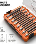 Long Hex Bit Socket Set for Tight Spaces, 16-Piece SAE and Metric, Includes 5 32 Inch to 1 2 Inch and 4 to 12 mm, MODbox Case, Klein Tools.