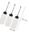 Three Long Mouth Nozzle Oil Bottles For Sewing Machines And Home Tools illustrating clear plastic design and easy pour spouts