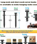 Pro Grade Picture Hanging Screws Set With Double Headed Bear Claw Screws for Sawtooth Hangers D Rings Wire Keyhole Mounts size comparison
