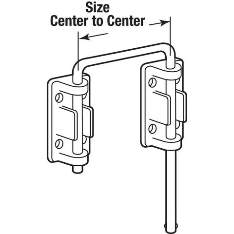 Diagram of Loop Lock For Patio Sliding Doors With Two And One Eighth Inch Reach Secondary Security Lock Chrome Plated Hardened Steel Bar Diecast Base
