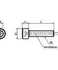 Lot of 10 SVSL-M8-20 NBK Socket Head Cap Vacuum Vented Screws with Ventilation Hole - SUS316L M8 length 20mm Made in Japan - VXB Ball Bearings