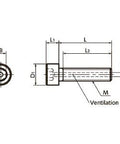 Lot of 20 SVLS-M3-12 NBK Socket Head Cap Vacuum Vented Screws with Ventilation Hole with Low Profile M3 length 12mm Made in Japan - VXB Ball Bearings