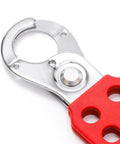 Close-up of 8 Pack Lockout Tagout Hasp with Extended Jaw Tamperproof Stainless Steel LOTO Hasp Fits Up To 6 Padlocks