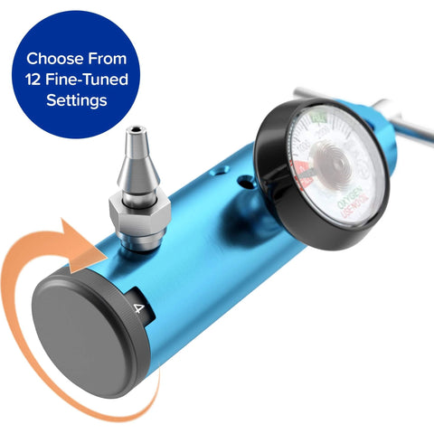 Low Flow Ozone Therapy Oxygen Regulator for Ozone Generators Easy to Use CGA 870 T Handle Connection with settings dial.