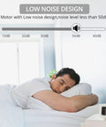 Person sleeping peacefully illustrating the low noise design of the Heavy Duty 12V Linear Actuator 660 LBS 3000 N With 6 Inch Stroke.