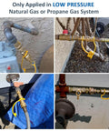 Six Piece 3/8 Inch LP Propane And Natural Gas Quick Connect Fittings Kit For Low Pressure Gas Systems installed on various setups