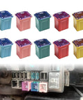 Jcase Fuse Kit 10 Piece Low Profile Automotive Fuse Set for Cars SUVs Trucks and ATVs, includes fuses 20A to 60A, shown installed.
