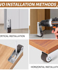 0.9 Inch Low Profile Caster Wheels Set Of 4 Long Frame Rigid Casters for Vertical or Horizontal Installation on furniture