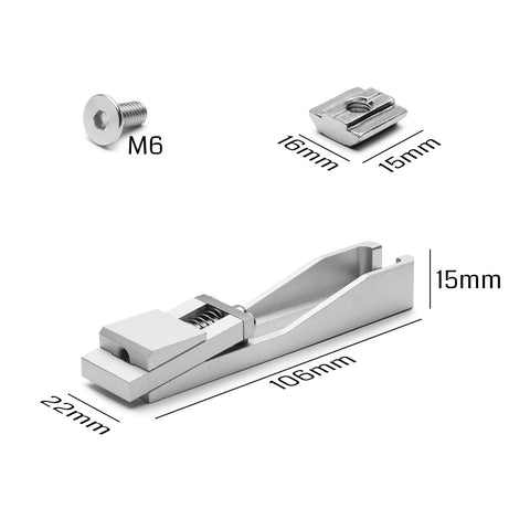 Low Profile CNC Router Vise Clamp for Large Woodworking and Metalworking Projects Genmitsu Compatible, aluminum clamp with M6 screw