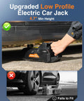 Low Profile 5 Ton 12V Electric Car Jack Kit With Built In Inflator LED Light And Wrench Ultra Low 4 Point 7 Inch Start Height For SUVs