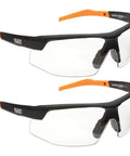 Low Profile Safety Glasses Narrow Lens Z87 1 Anti Fog Scratch Resistant 2 Pack, clear polycarbonate lens, side view