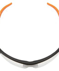 Low Profile Safety Glasses Narrow Lens Z87 1 Anti Fog Scratch Resistant 2 Pack, top view showing orange and black frame