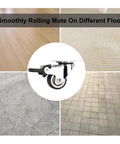 1 Inch Low Profile Caster Wheels Set Of 4 With Two Brakes And Two Non Brake, 100 Lb Capacity, Quiet TPR Rubber Casters For Furniture Cabinets And Laundry Carts, 360 Degree Swivel, Scratch Resistant Floors Safe For Hardwood Vinyl And Epoxy