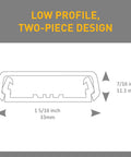 Dimensions of NM2-D Nonmetallic Plastic Raceway For Extending Power And Concealing Cords Outlet Kit With Wall Plate Ivory Finish