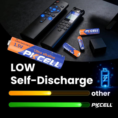 Combo Pack Of 24 AA And AAA Batteries 12 Each 1.5V Alkaline Heavy Duty with remote and battery on table