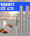 Low Temperature Universal Welding Rod Set 24 pcs, easy melt solder sticks shown with size 78mm, for aluminum, stainless steel, iron repairs.