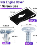 14 Piece Lower Engine Cover Pin Screw Set Includes 6 Radiator Access Pins 2 Lower Cover Bolts And 6 Engine Splash Shield Clips For Honda Civic Accord CRV And Acura Vehicles Replacement Fastener Kit