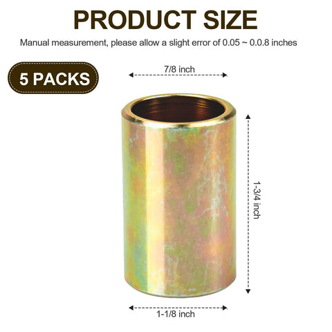 5 Pack Universal Lower Lift Arm Bushing Fits Category II To I Hitch Systems Cat I To Cat II, showing product size and dimensions.