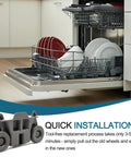 Set Of 4 Upgraded Lower Rack Dishwasher Wheels Replacement For W10195416, Compatible With Kitchenaid Whirlpool, dish rack with plates
